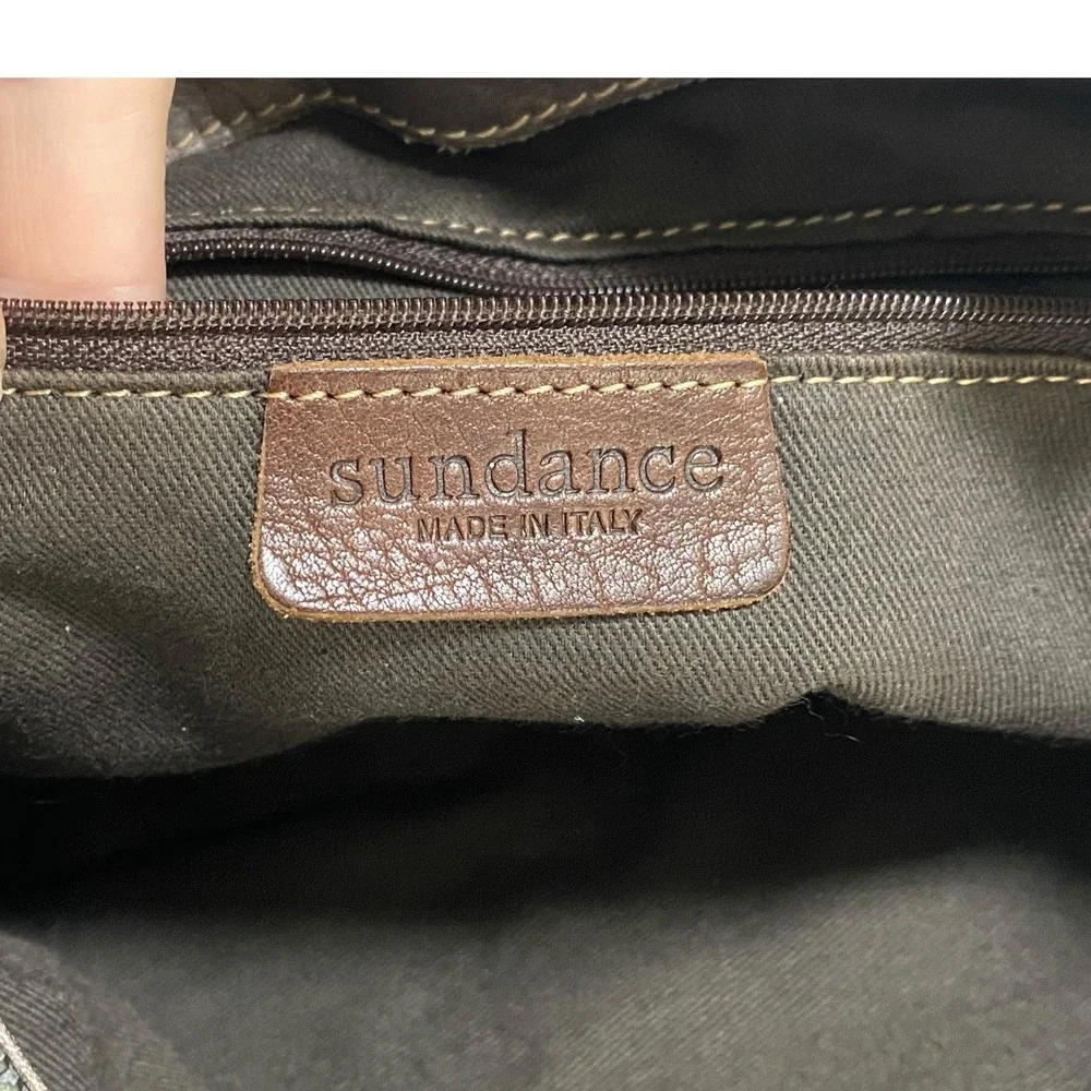 Sundance Leather Shoulder Bag Taupe Hobo Purse Made in Italy‎ Pockets Boho